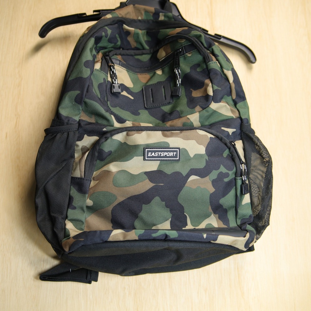 Eastsport Camouflage Backpack Green Brown Black Camo School Travel Bag